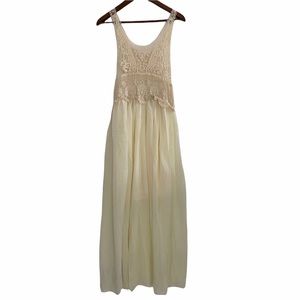Bohemian long beige dress size Small to Medium